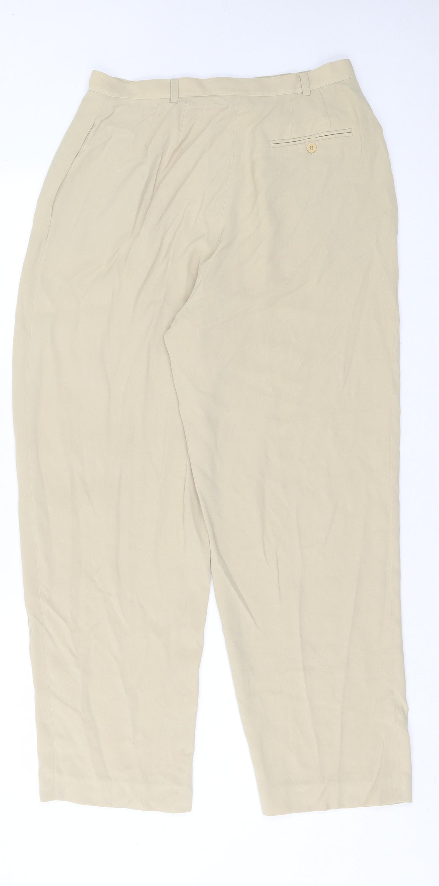 Precis Womens Beige  Polyester Trousers  Size 14 L27 in Regular Button