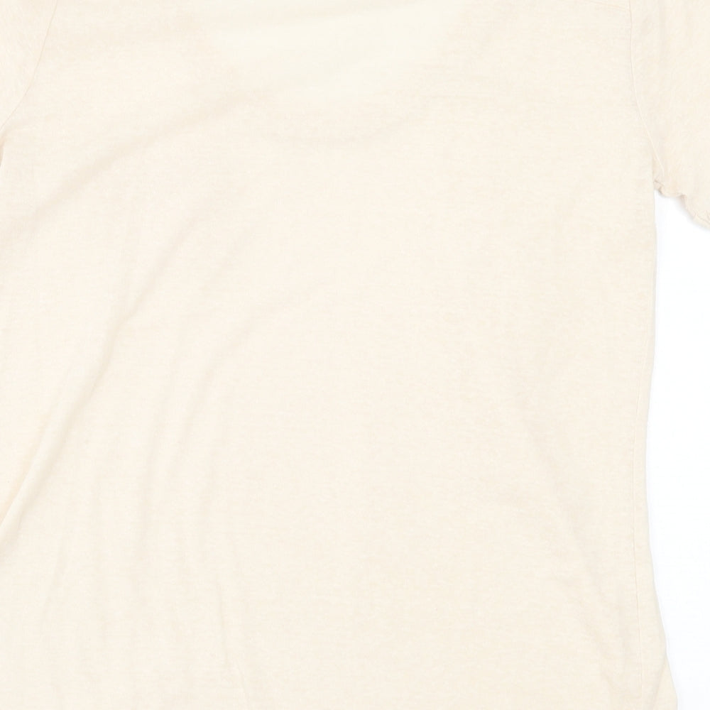 NEXT Womens Yellow  Polyester Basic T-Shirt Size 10 Scoop Neck