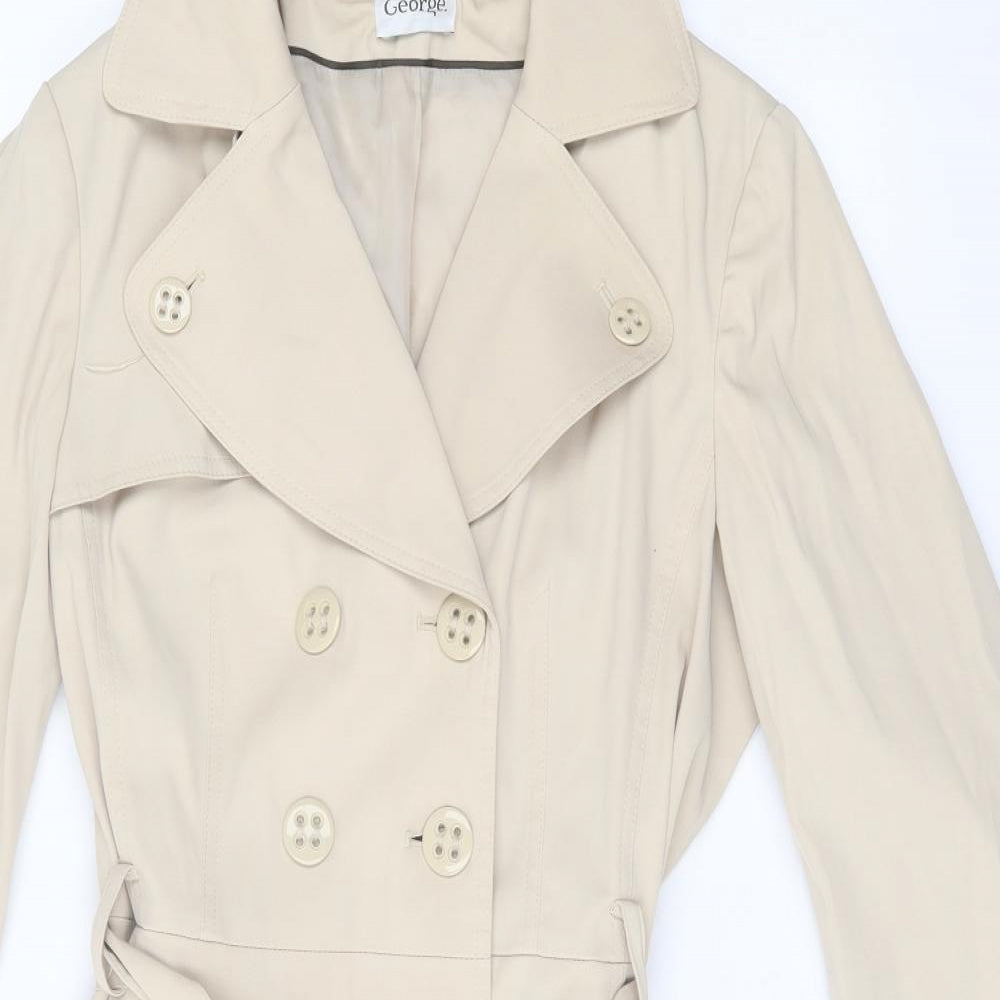 George Womens Beige   Overcoat Jacket Size 12  Button