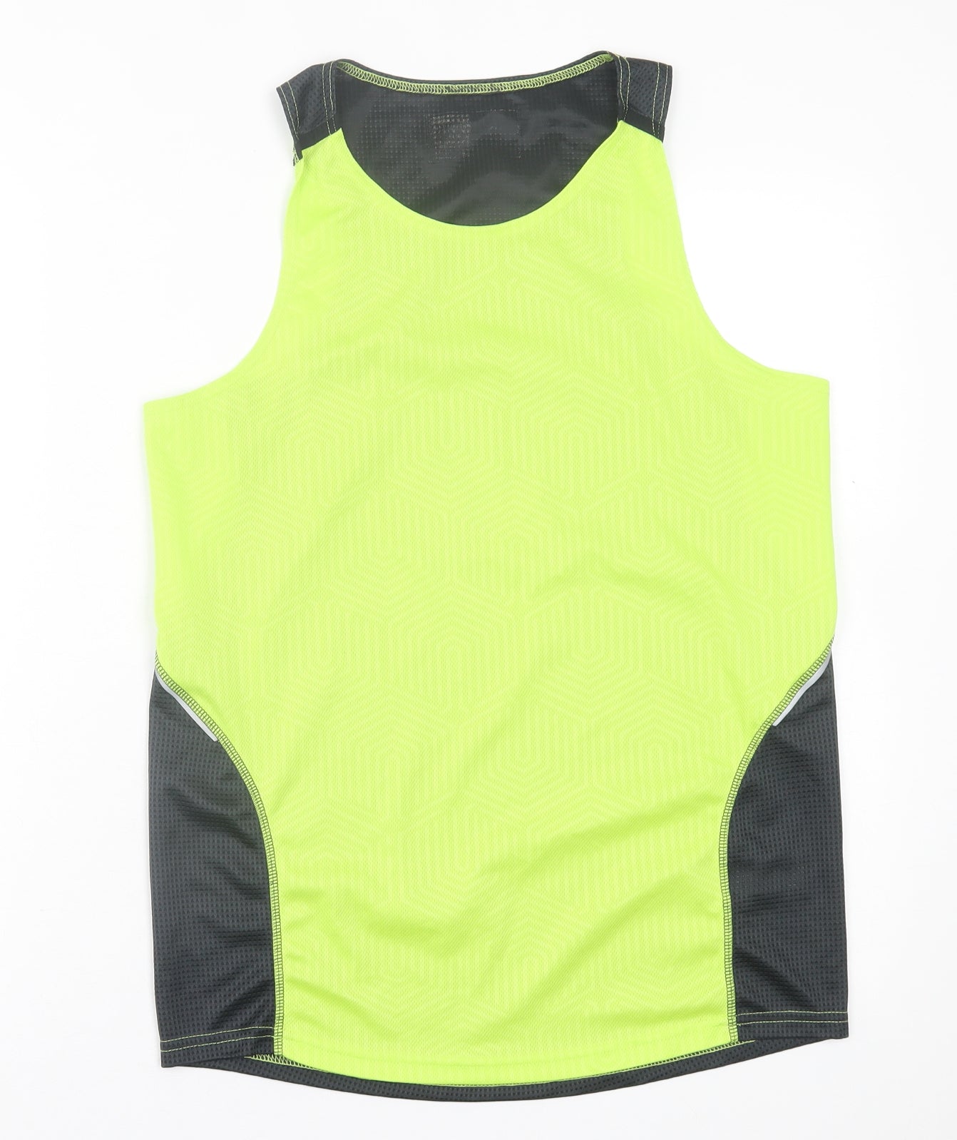 Active & Co Mens Green  Polyester Basic Tank Size S Crew Neck Pullover