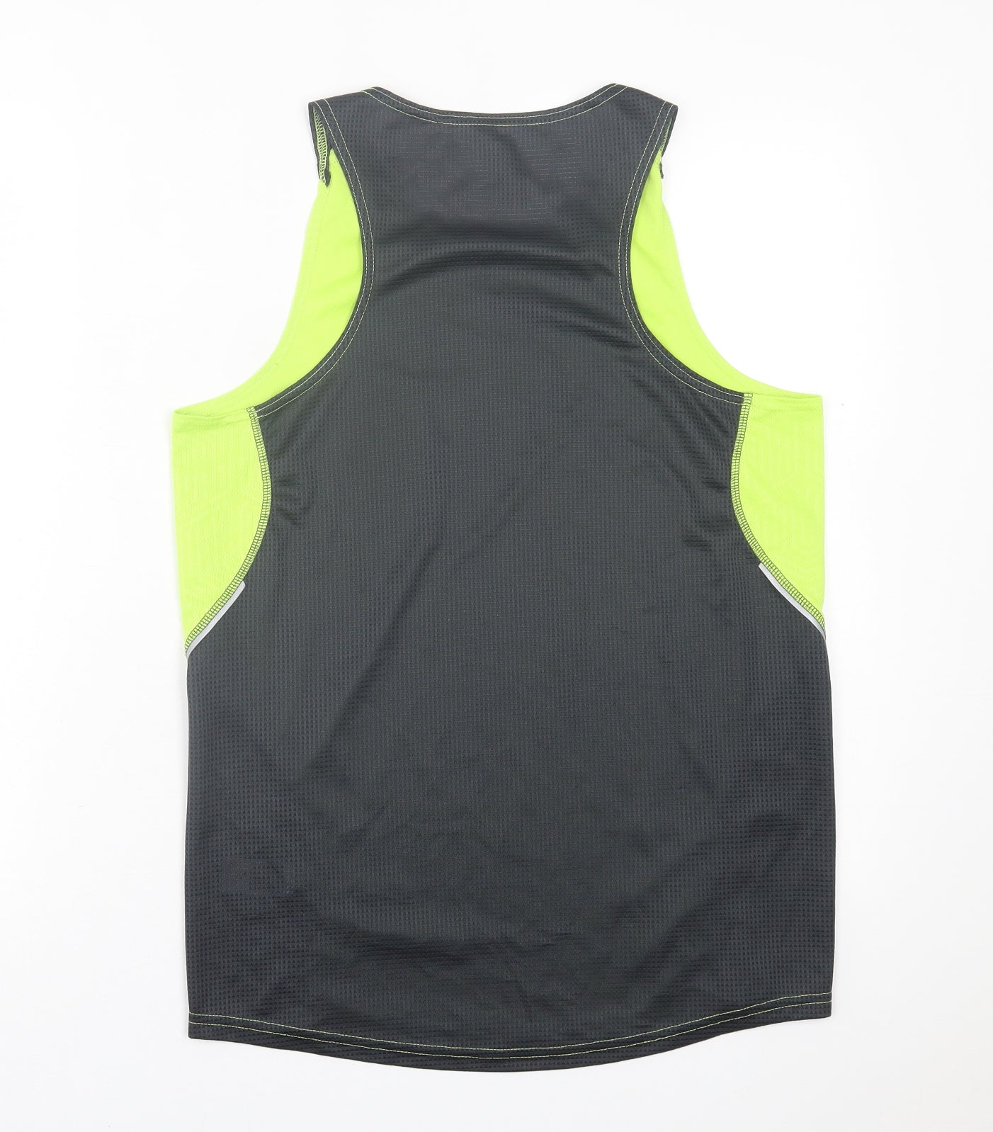 Active & Co Mens Green  Polyester Basic Tank Size S Crew Neck Pullover
