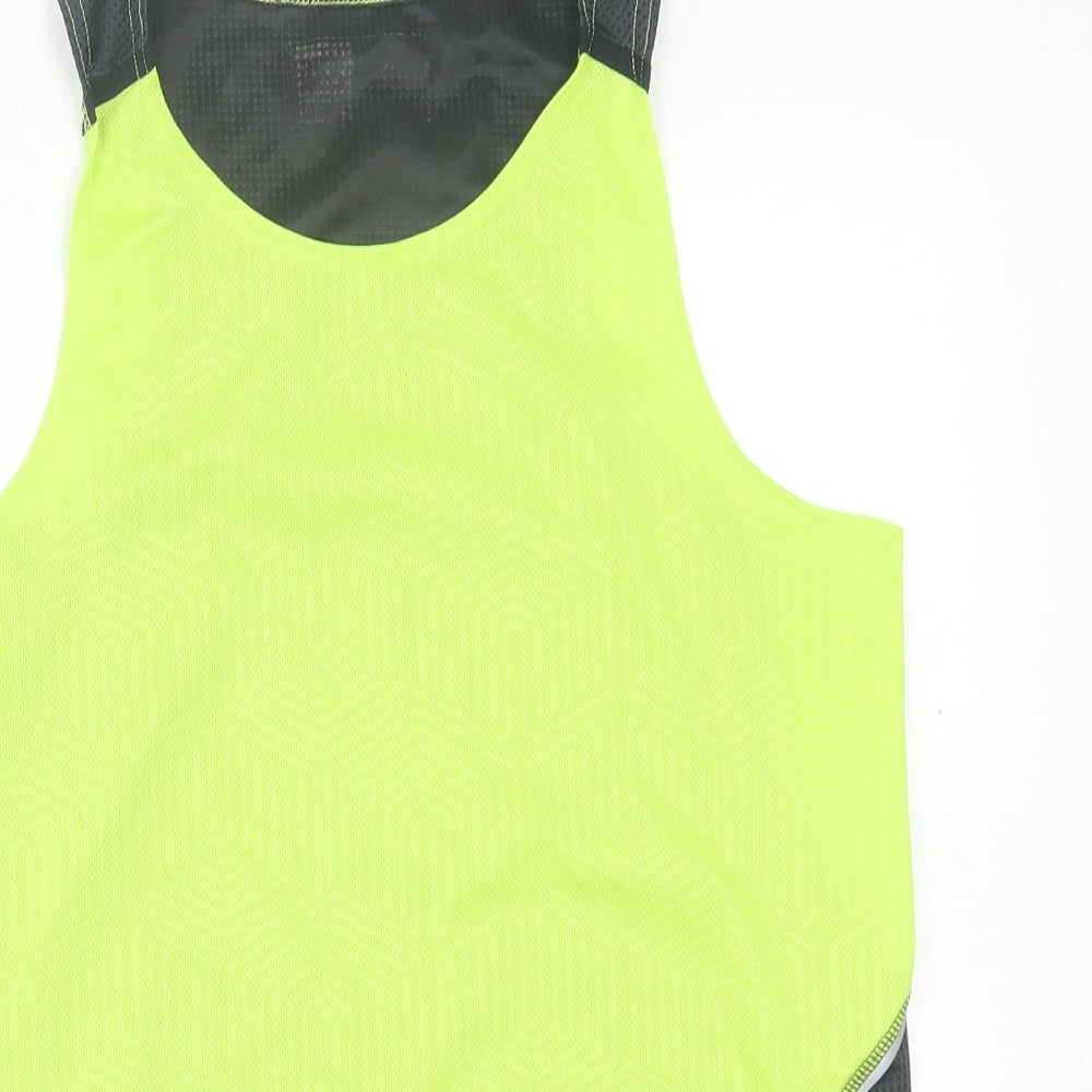 Active & Co Mens Green  Polyester Basic Tank Size S Crew Neck Pullover