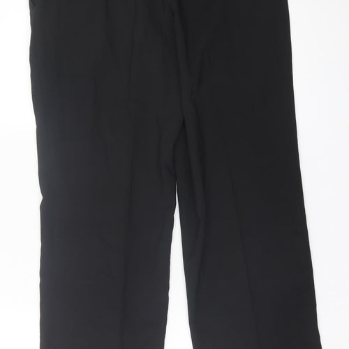 Preworn Mens Black  Polyester Trousers  Size 32 in L31 in Regular Button