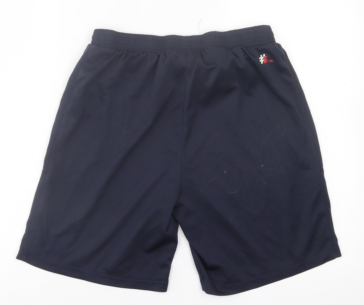 five  Mens Blue  Polyester Sweat Shorts Size L L8 in Regular Tie