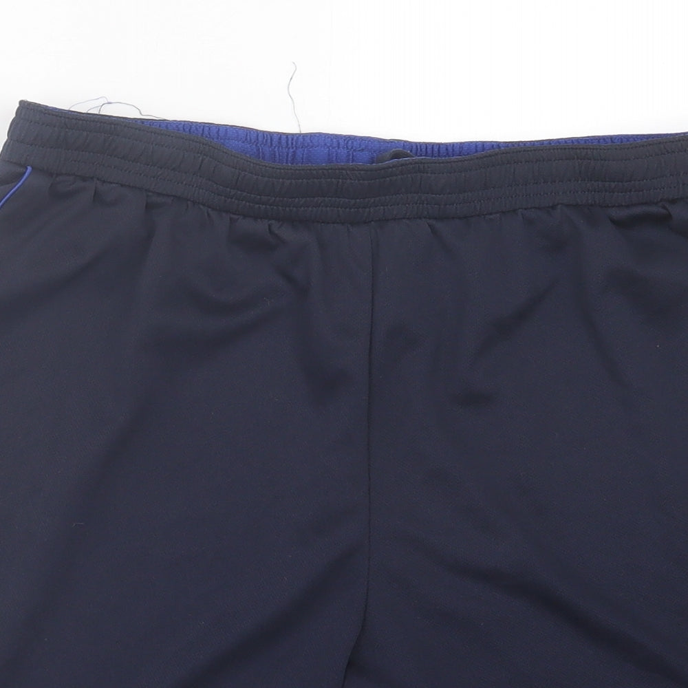 five  Mens Blue  Polyester Sweat Shorts Size L L8 in Regular Tie