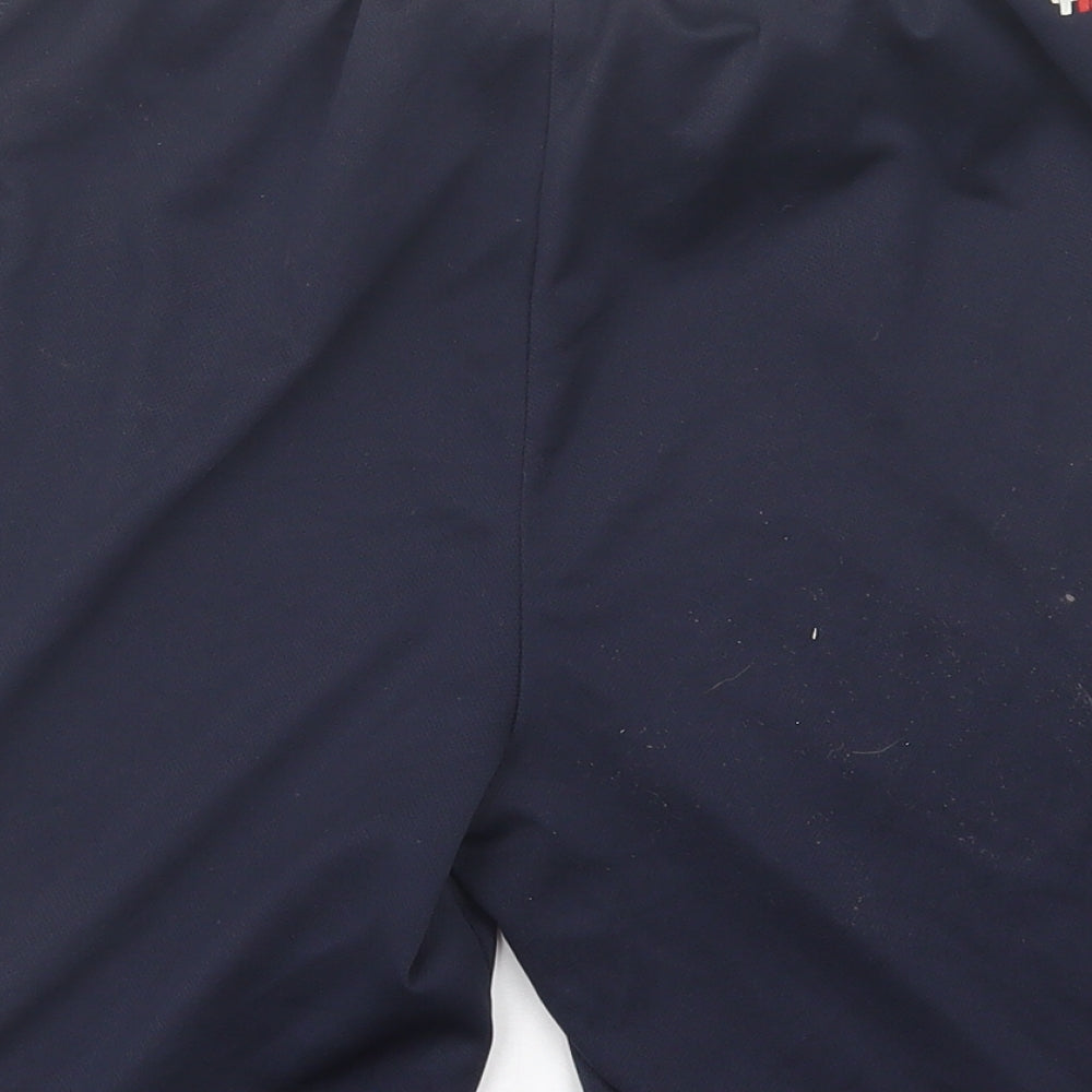 five  Mens Blue  Polyester Sweat Shorts Size L L8 in Regular Tie
