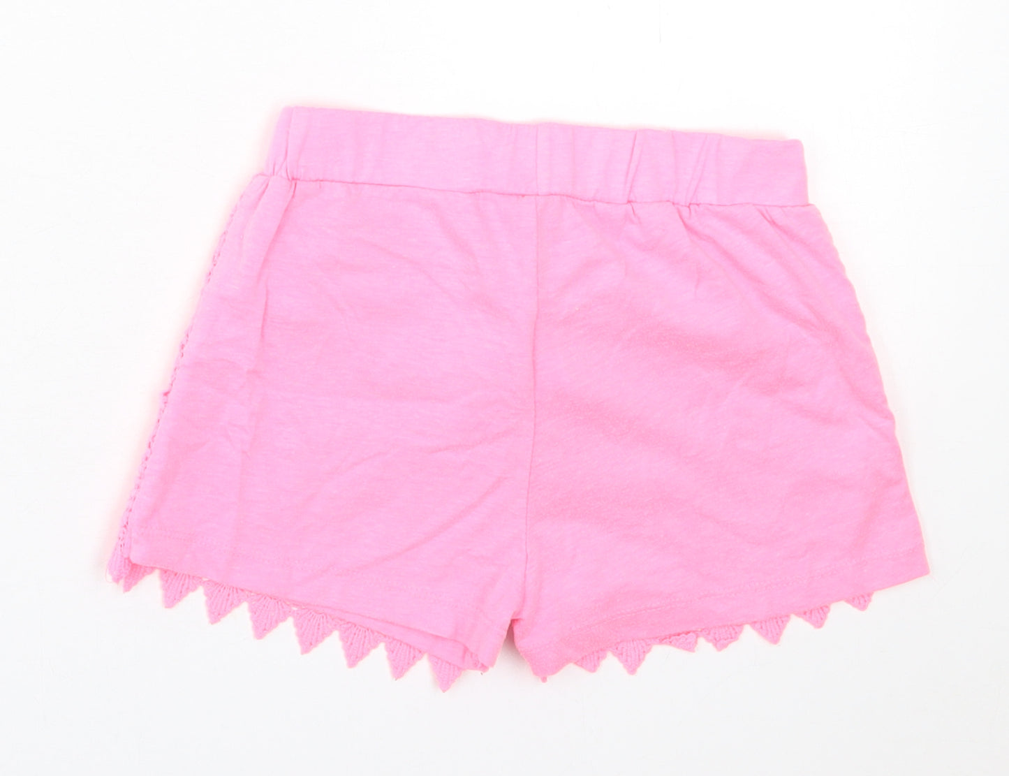 Primark Girls Pink Geometric Polyester Sweat Shorts Size 8-9 Years  Regular Tie