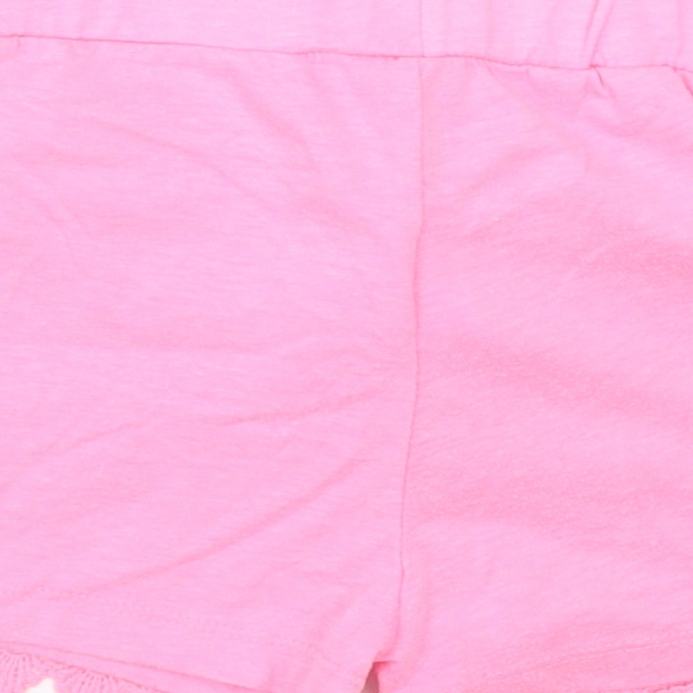 Primark Girls Pink Geometric Polyester Sweat Shorts Size 8-9 Years  Regular Tie