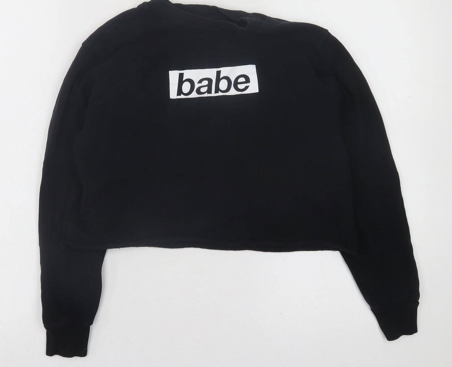 Pull&Bear Womens Black  Cotton Pullover Sweatshirt Size S  Pullover