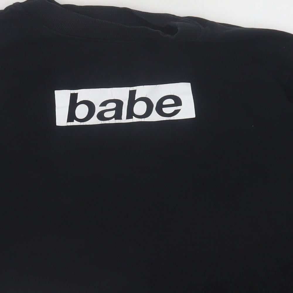 Pull&Bear Womens Black  Cotton Pullover Sweatshirt Size S  Pullover
