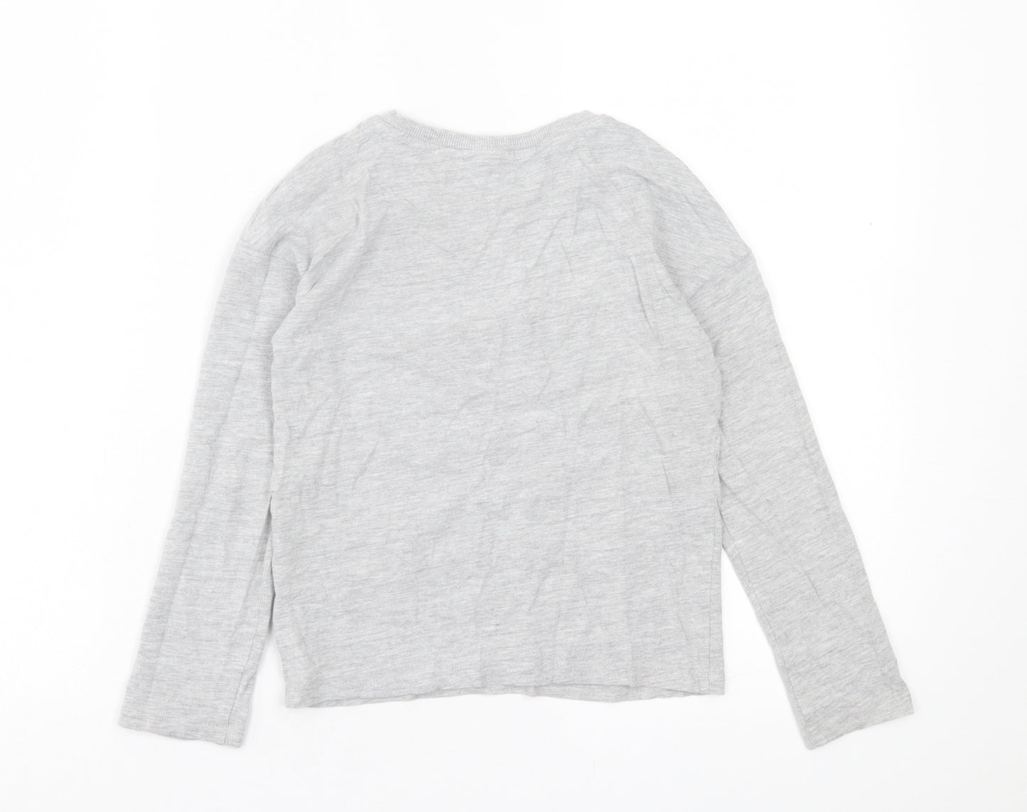 NEXT Girls Grey  Cotton Basic Casual Size 8 Years Crew Neck Pullover