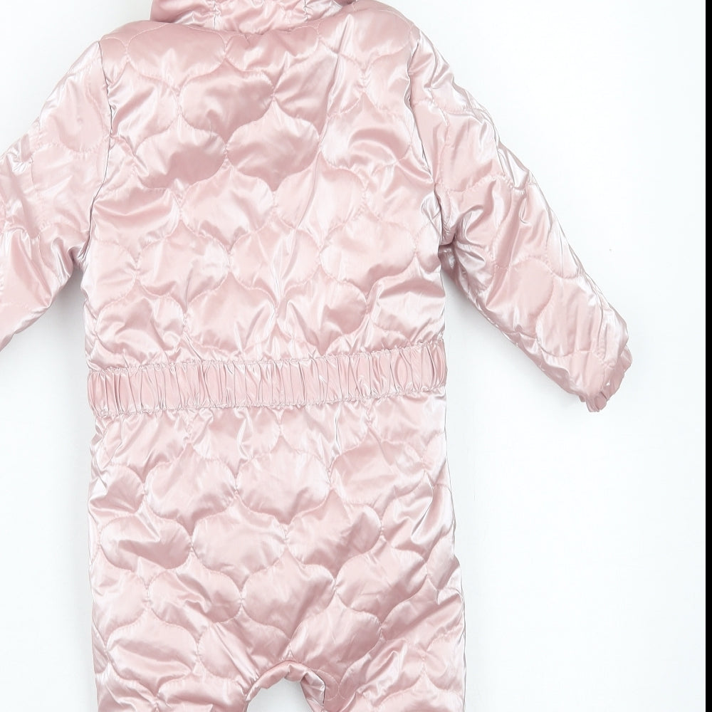 F&F Girls Pink   Basic Coat Poncho Size 12-18 Months   Zip