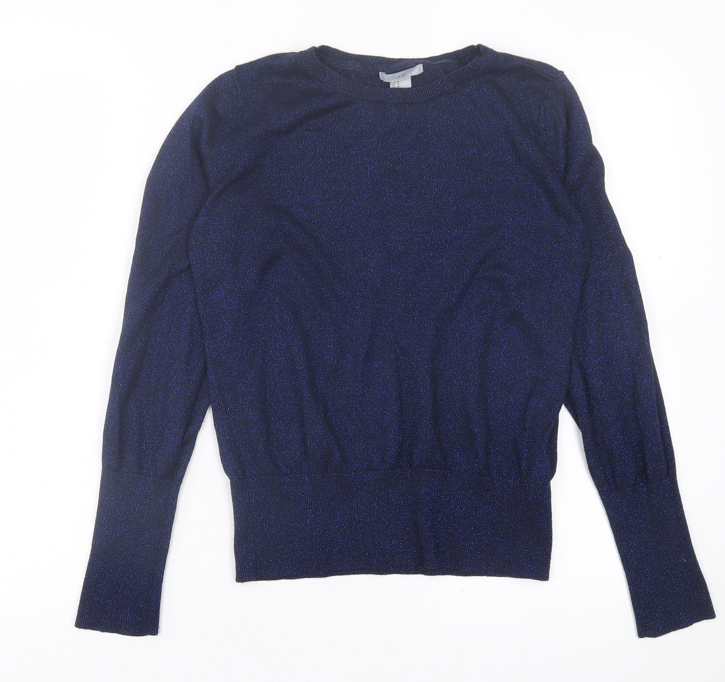H&M Womens Blue Crew Neck  Viscose Pullover Jumper Size M