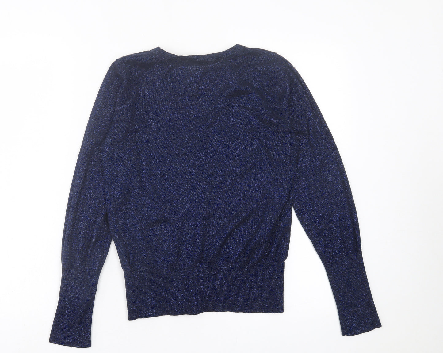 H&M Womens Blue Crew Neck  Viscose Pullover Jumper Size M