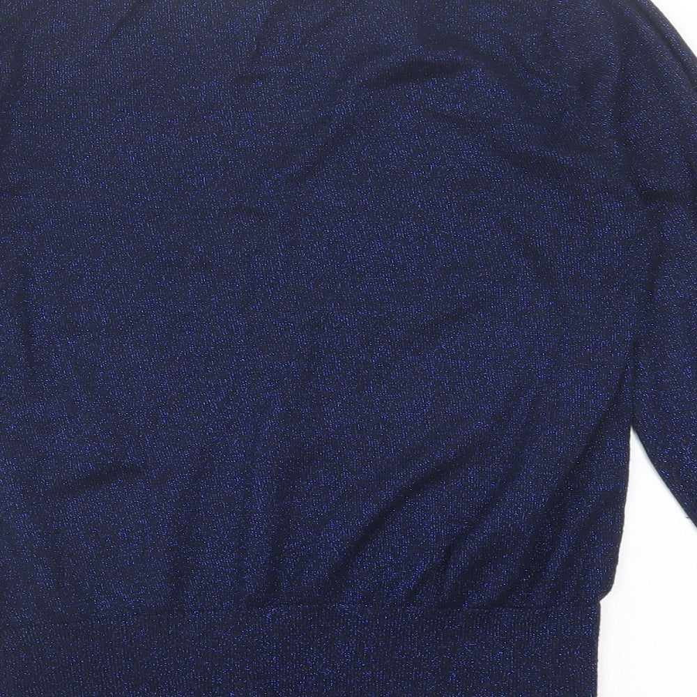 H&M Womens Blue Crew Neck  Viscose Pullover Jumper Size M