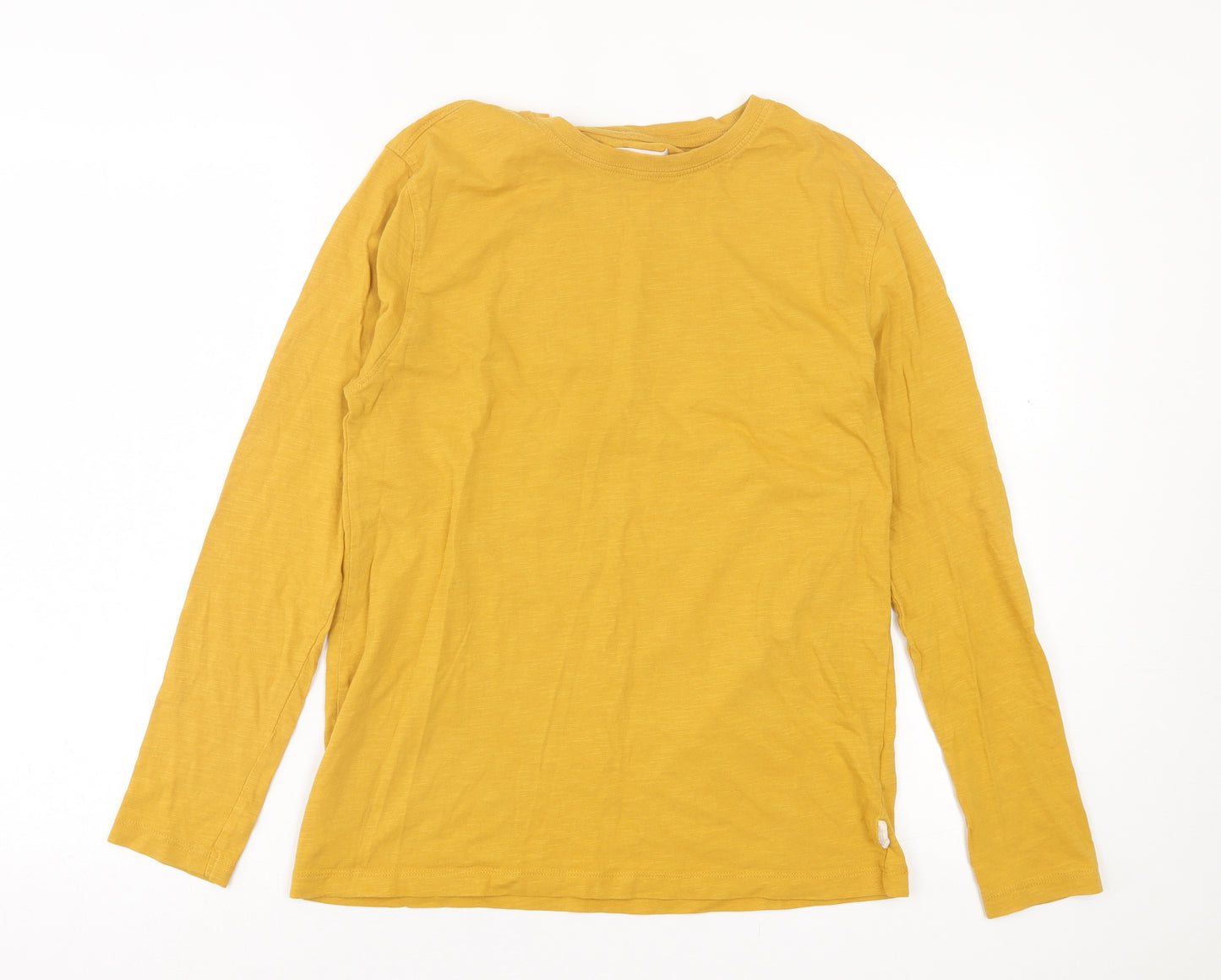 Zara Girls Yellow  Cotton Basic Casual Size 13-14 Years Crew Neck Pullover