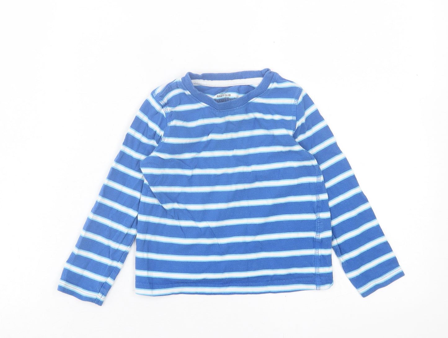 Lupilu Boys Blue Striped Cotton Basic Casual Size 2-3 Years Crew Neck Pullover