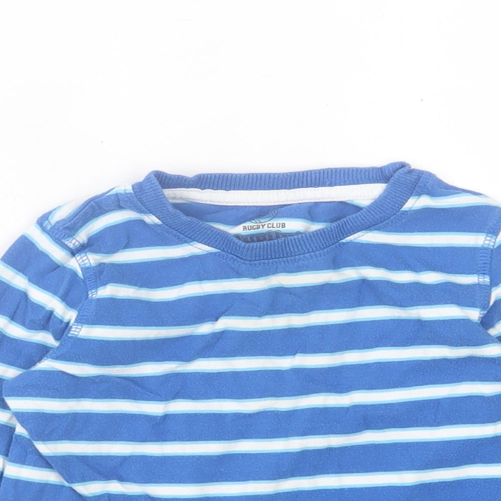 Lupilu Boys Blue Striped Cotton Basic Casual Size 2-3 Years Crew Neck Pullover