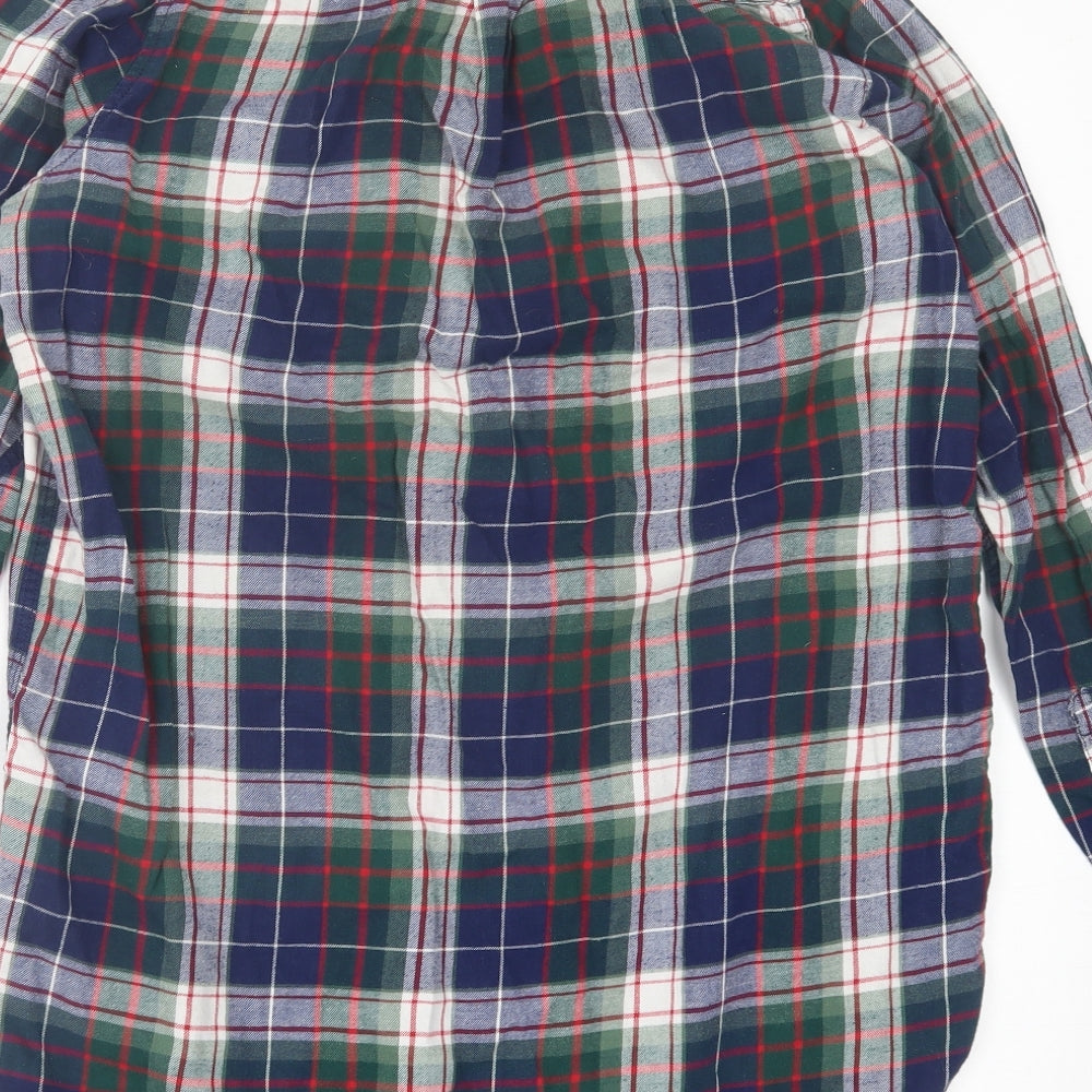 H&M Womens Multicoloured Plaid Cotton Basic Button-Up Size 10 Collared