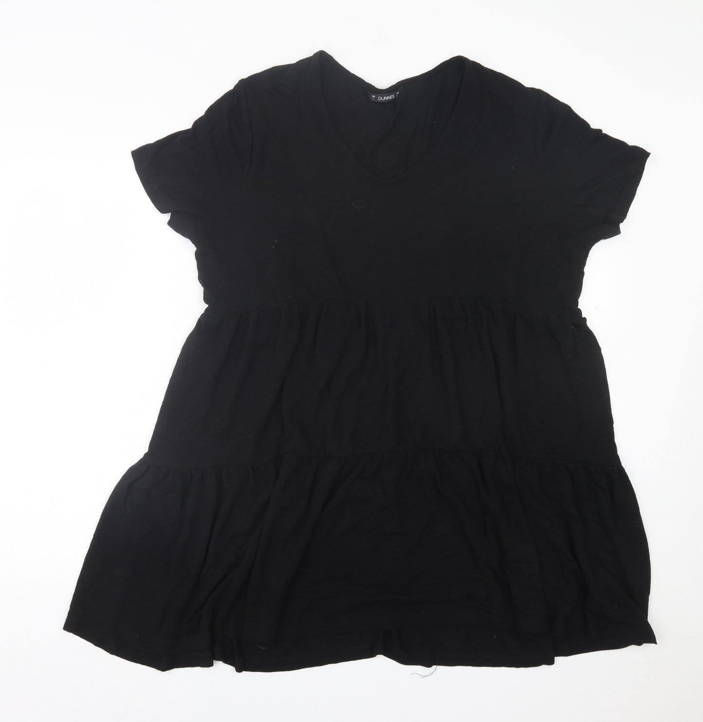 Dunnes Stores Womens Black  Polyester A-Line  Size L  V-Neck Pullover