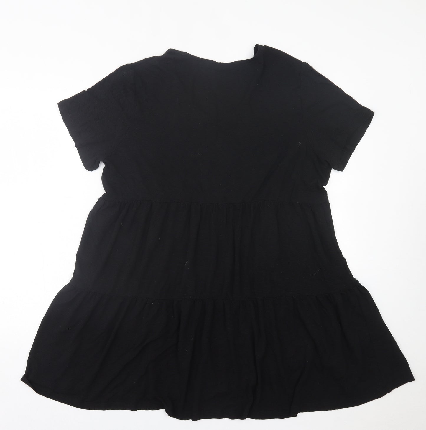 Dunnes Stores Womens Black  Polyester A-Line  Size L  V-Neck Pullover