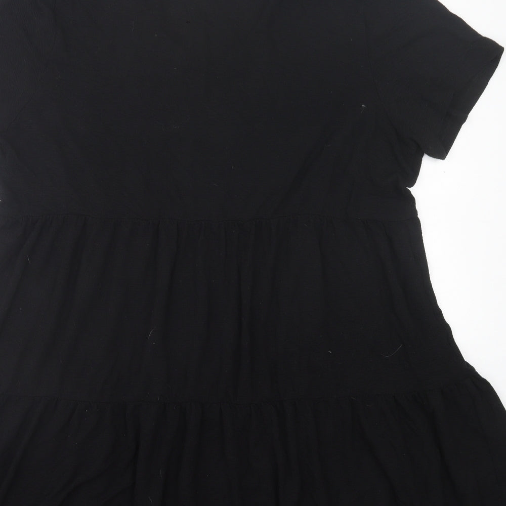 Dunnes Stores Womens Black  Polyester A-Line  Size L  V-Neck Pullover