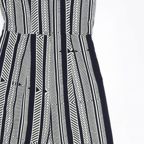 Atmosphere Womens Blue Geometric Polyester Jumpsuit One-Piece Size 10 L22 in Zip