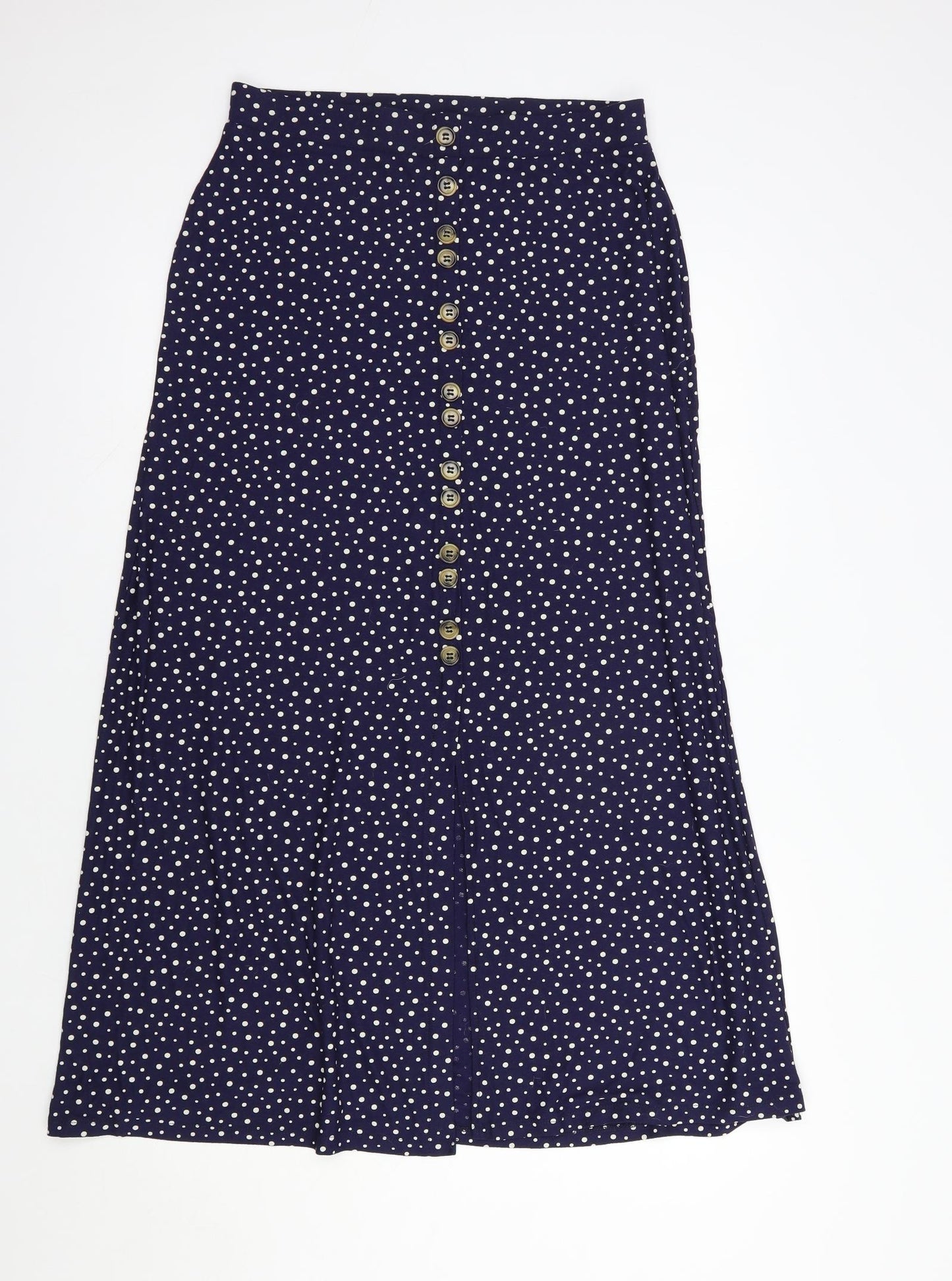 NEXT Womens Blue Polka Dot Viscose Maxi Skirt Size 12