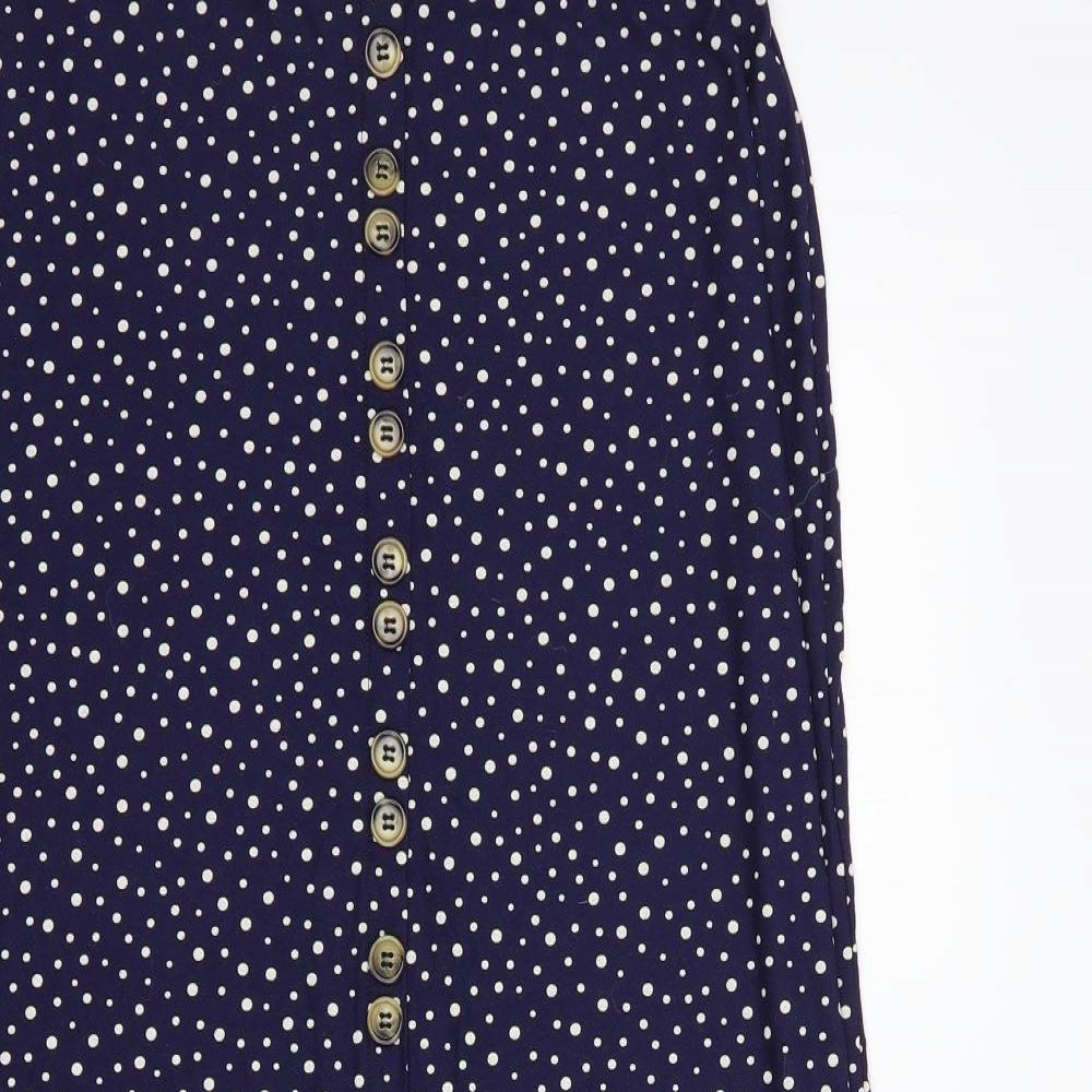 NEXT Womens Blue Polka Dot Viscose Maxi Skirt Size 12