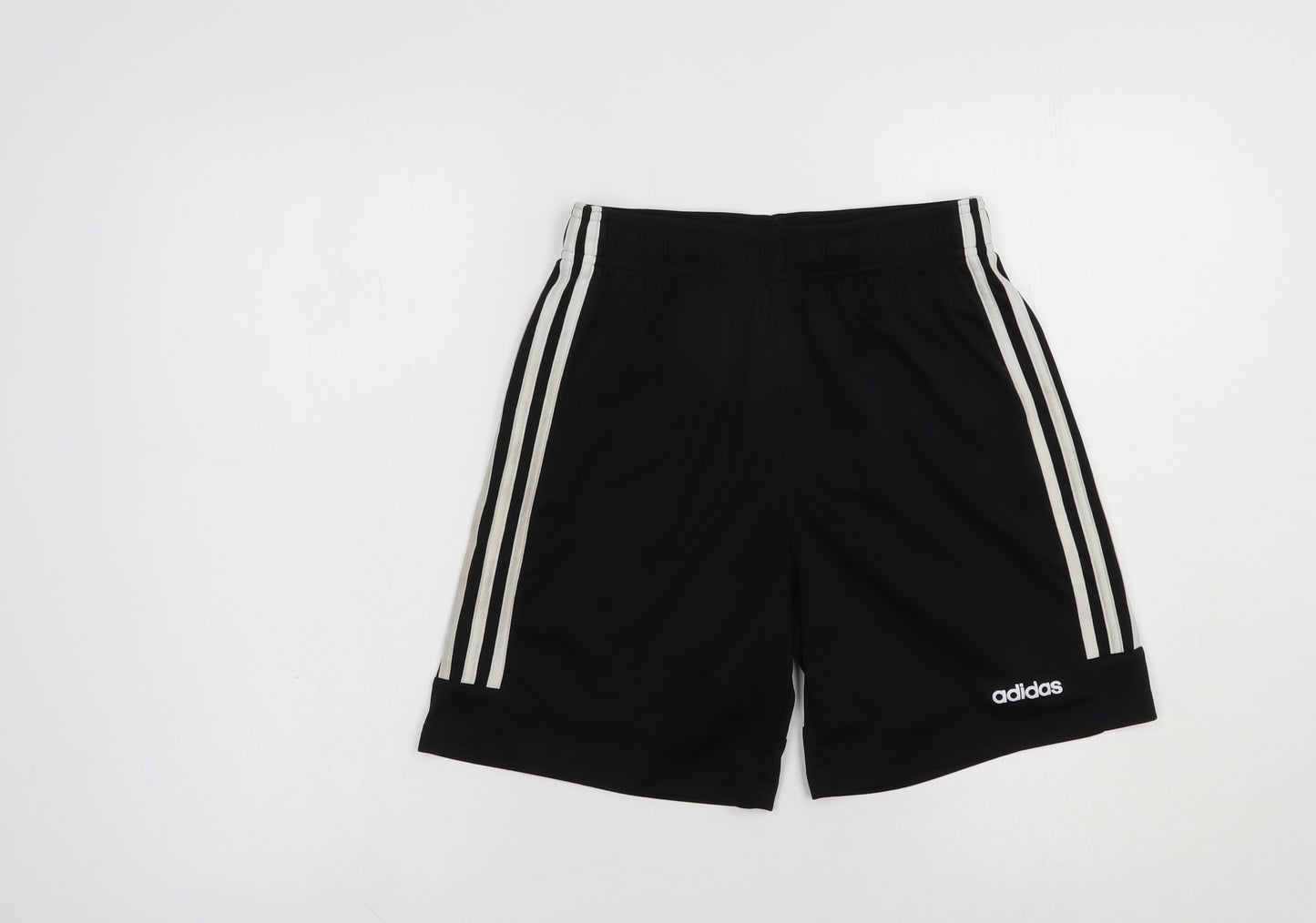 adidas Boys Black  Polyester Sweat Shorts Size 13-14 Years  Regular