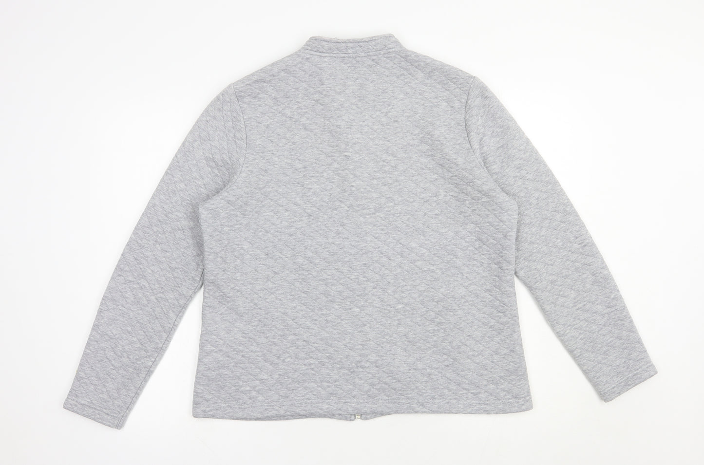 DASH Womens Grey  Cotton Full Zip Sweatshirt Size 14  Zip