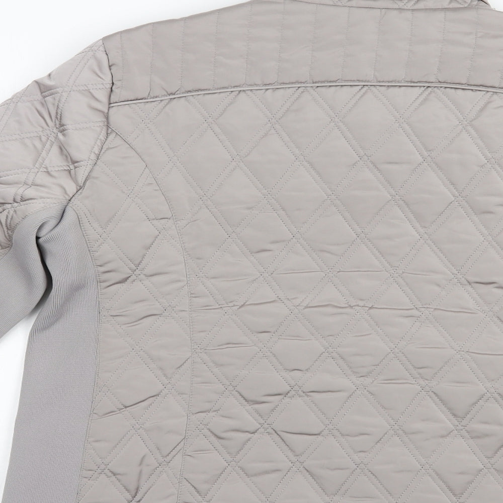 Dunnes Stores Womens Grey   Quilted Jacket Size 16  Zip