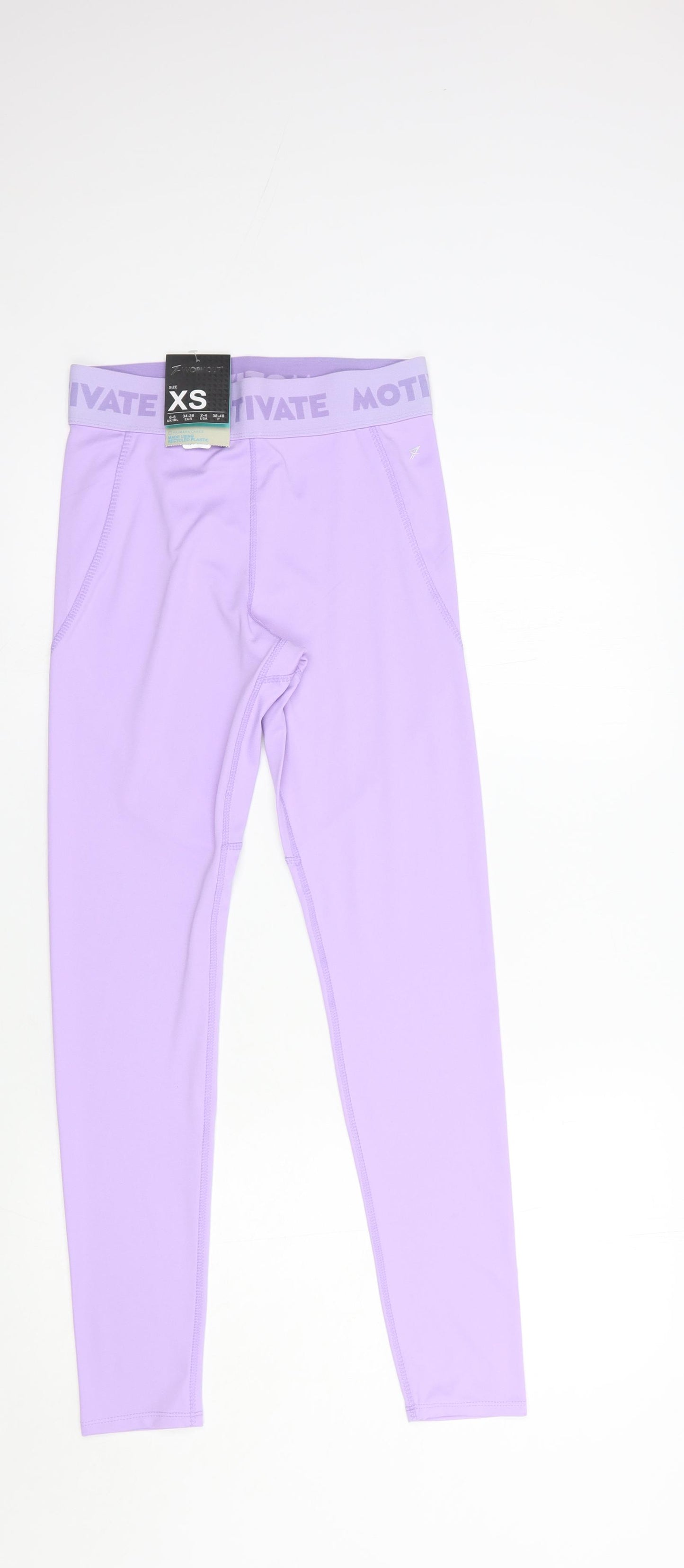 Primark Womens Purple  Polyester Compression Leggings Size 6 L27 in Regular