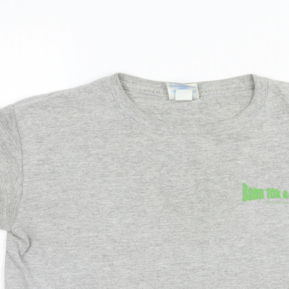 Gildan Womens Grey  Cotton Basic T-Shirt Size M Crew Neck