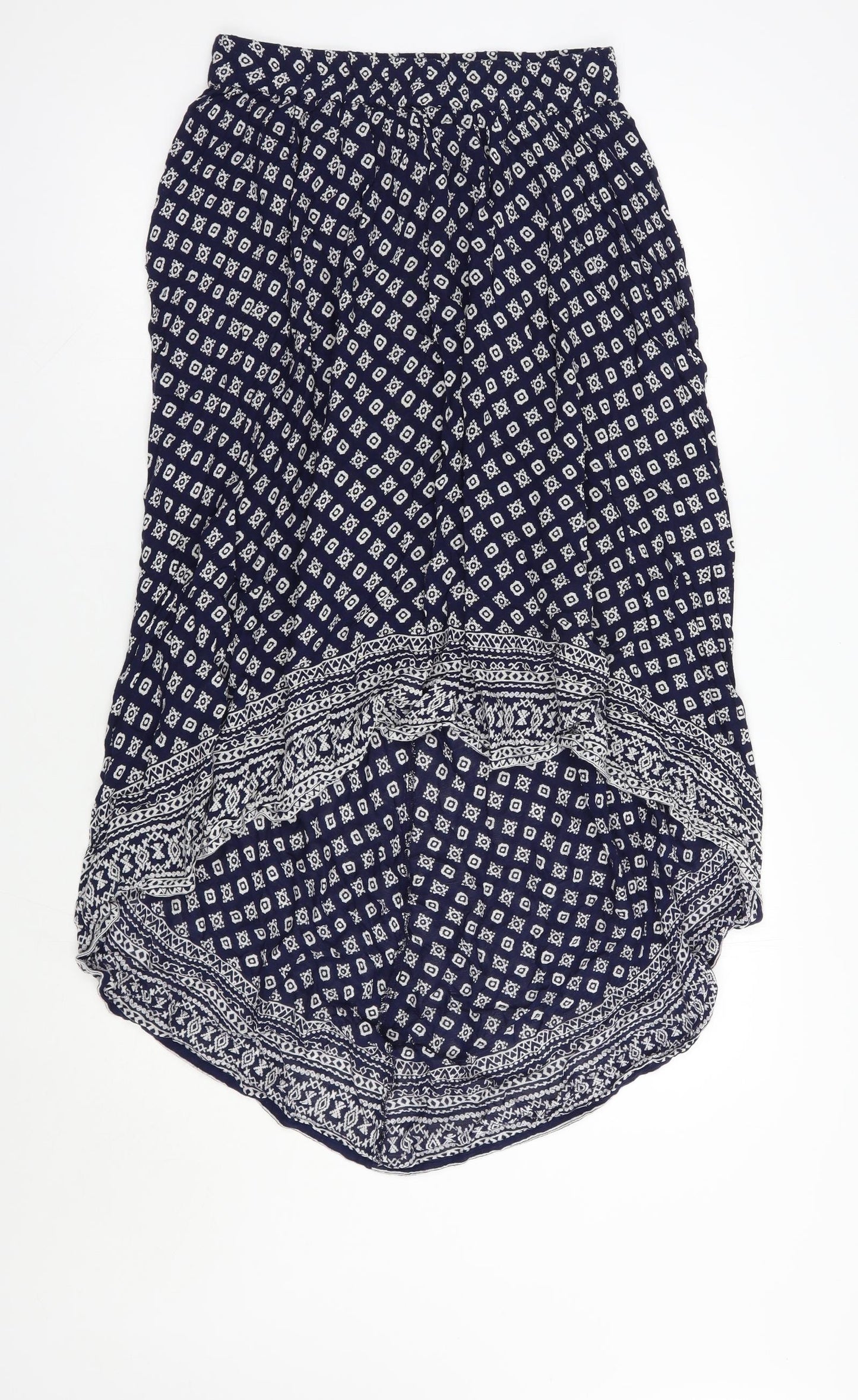 Atmosphere Womens Blue Geometric Viscose A-Line Skirt Size 12