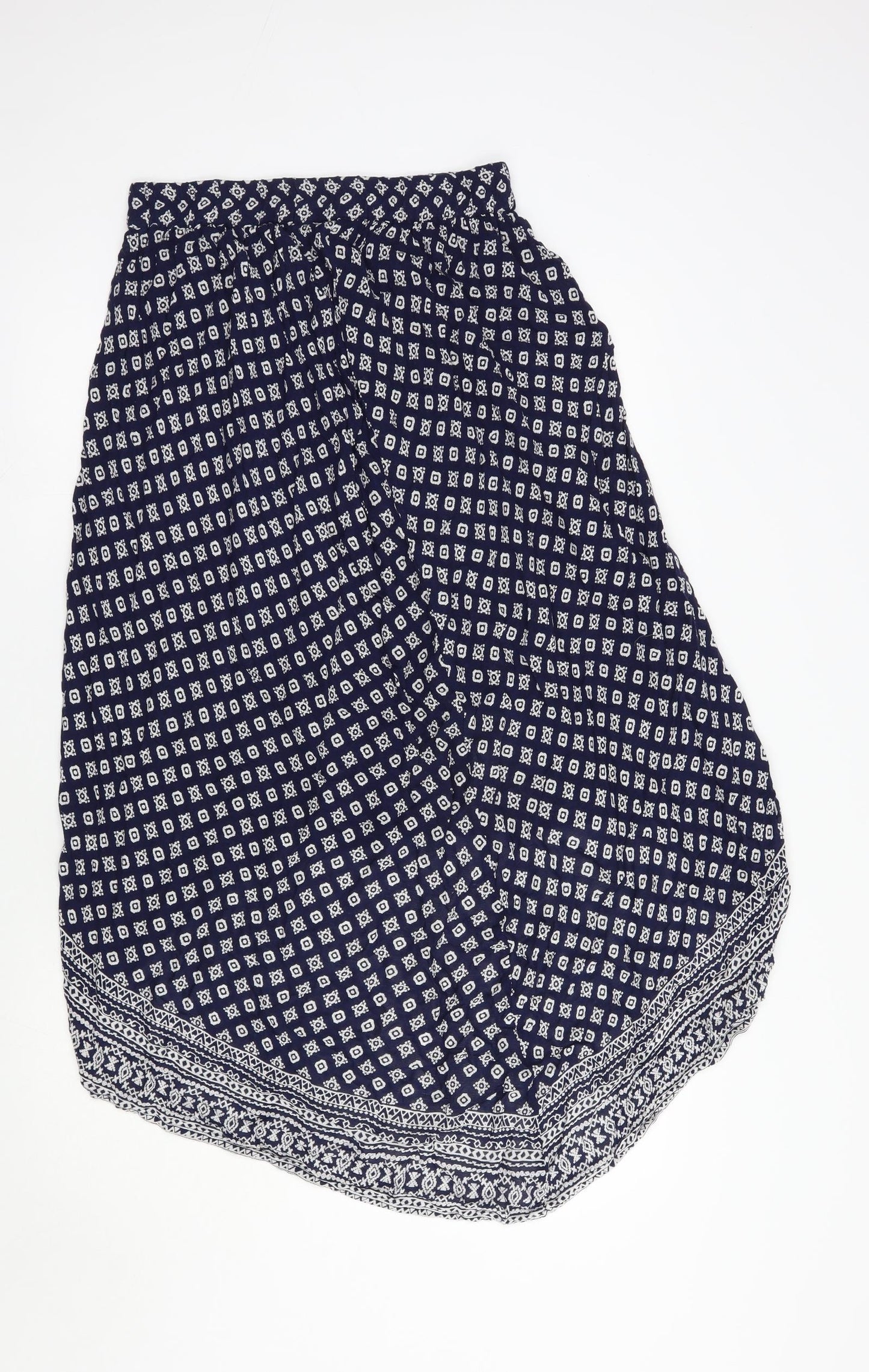 Atmosphere Womens Blue Geometric Viscose A-Line Skirt Size 12