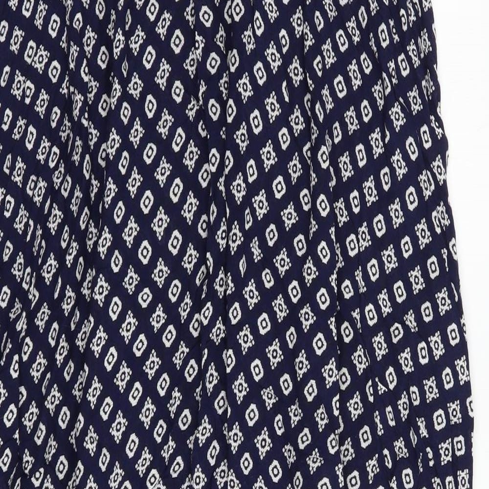 Atmosphere Womens Blue Geometric Viscose A-Line Skirt Size 12