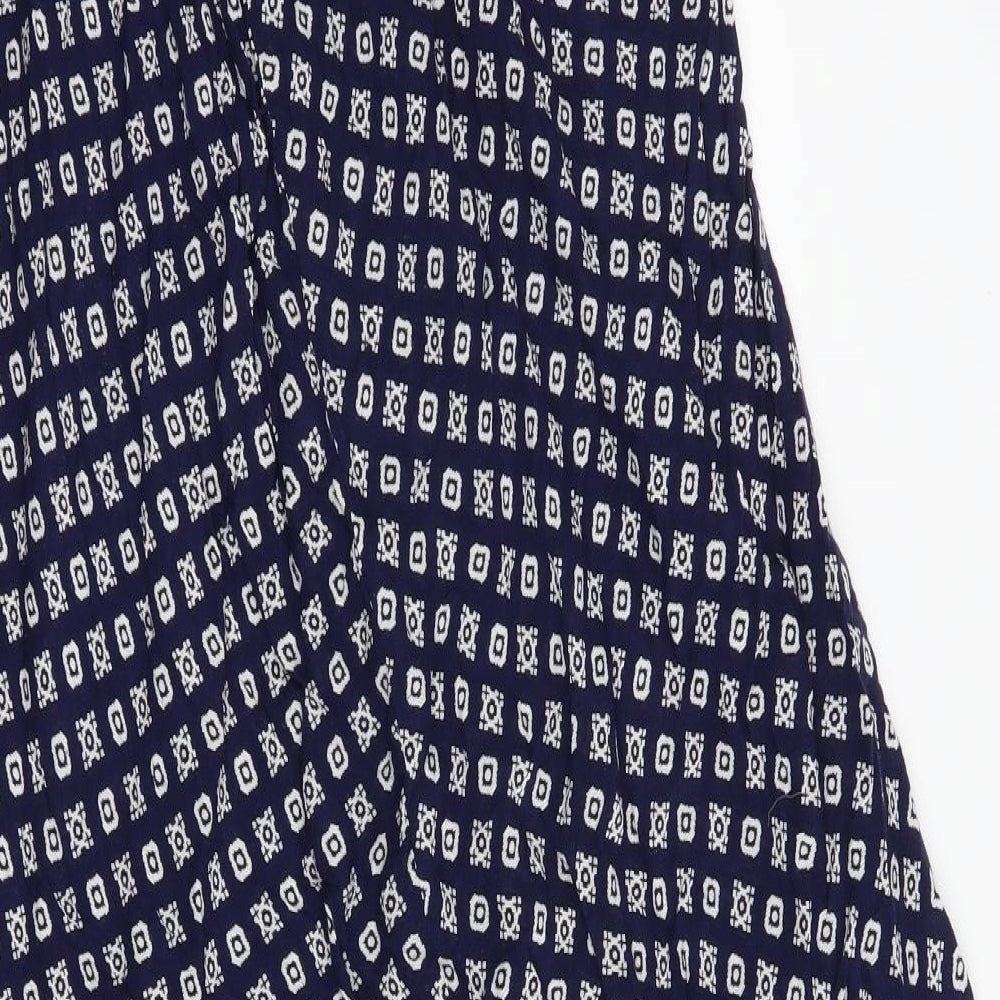 Atmosphere Womens Blue Geometric Viscose A-Line Skirt Size 12
