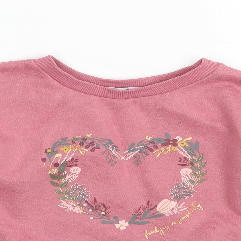 Primark Girls Pink  Cotton Pullover Sweatshirt Size 2-3 Years  Pullover - Heart