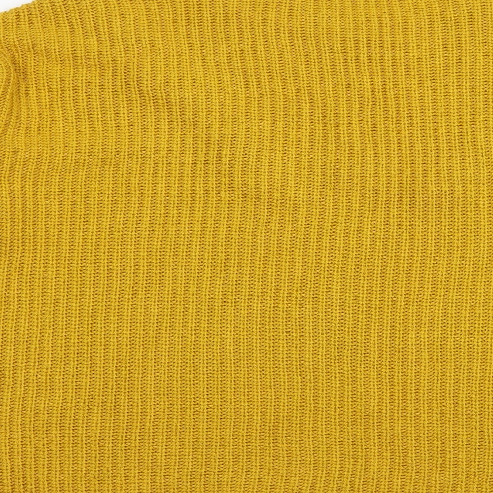 Primark Womens Yellow Crew Neck  Acrylic Pullover Jumper Size 10
