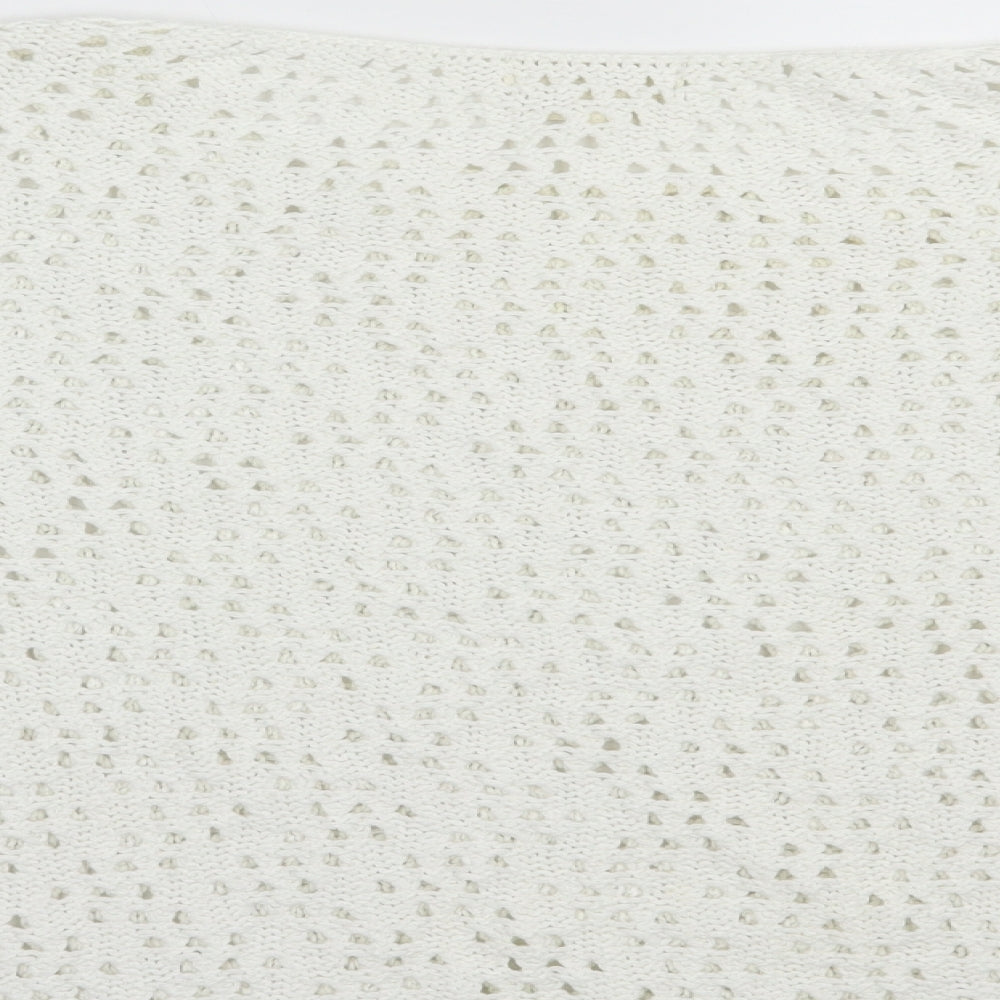 NEXT Womens White Boat Neck  Acrylic Pullover Jumper Size 12