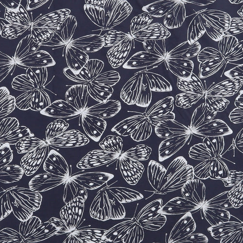 F&F Womens Blue Geometric Cotton Basic T-Shirt Size 20 Boat Neck - Butterfly Print