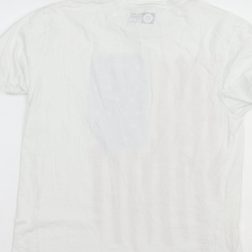 Cedarwood State Mens White  Cotton  T-Shirt Size XS Crew Neck  - Flag