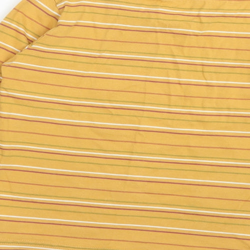TU Boys Yellow Striped Cotton Pullover T-Shirt Size 4-5 Years Crew Neck Pullover