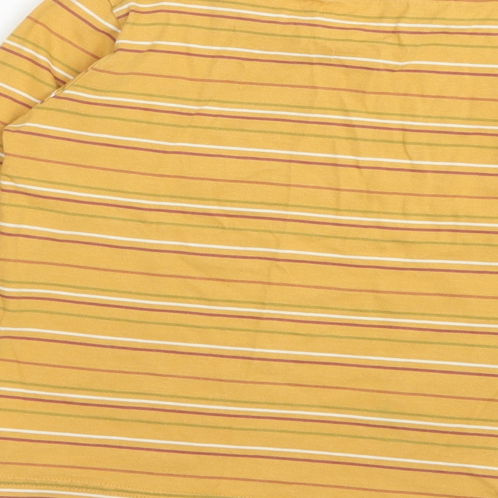 TU Boys Yellow Striped Cotton Pullover T-Shirt Size 4-5 Years Crew Neck Pullover