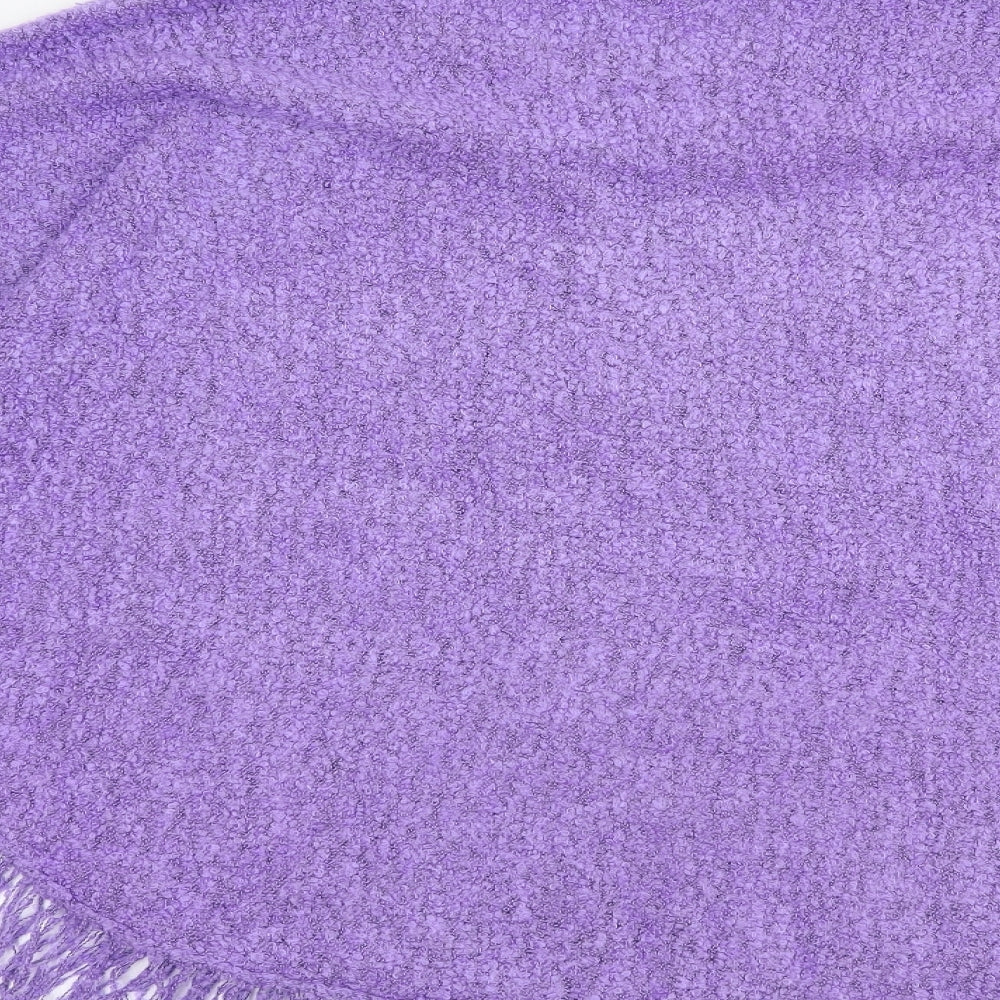 Mechoyie Womens Purple Crew Neck  Acrylic Pullover Jumper Size L