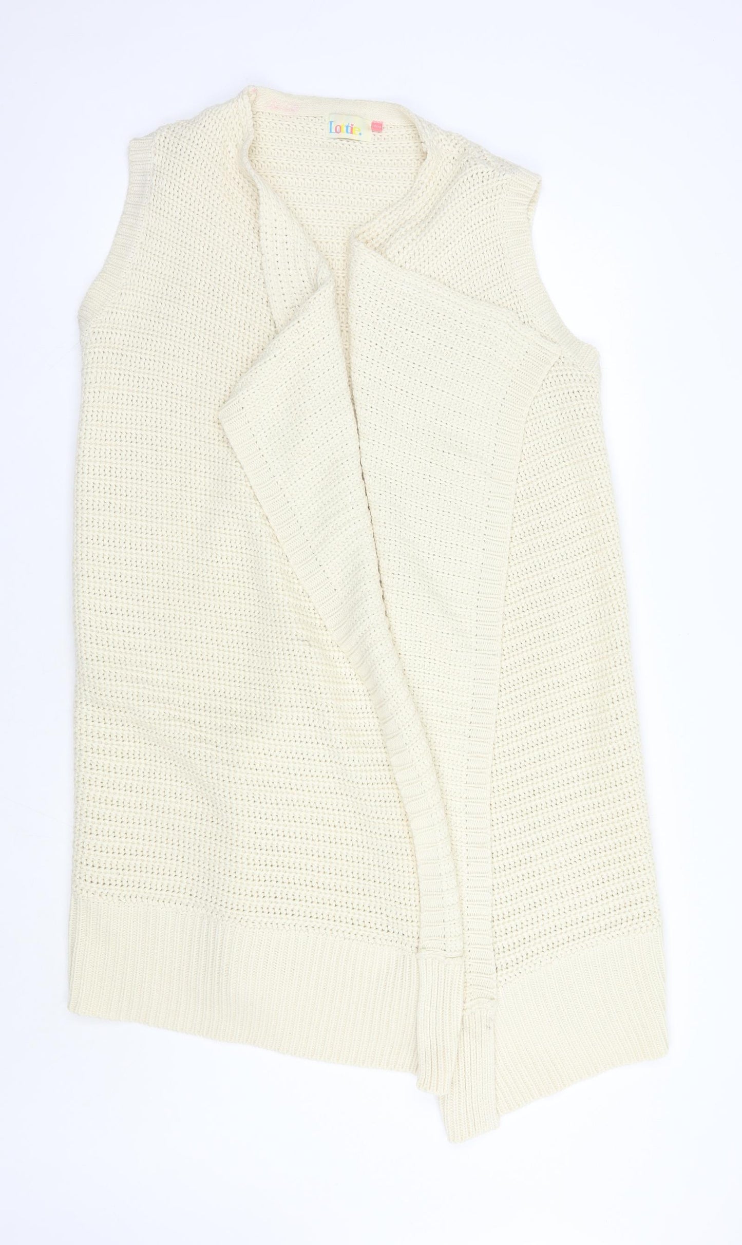 Lottie Womens Ivory Round Neck  Acrylic Cardigan Jumper Size 16