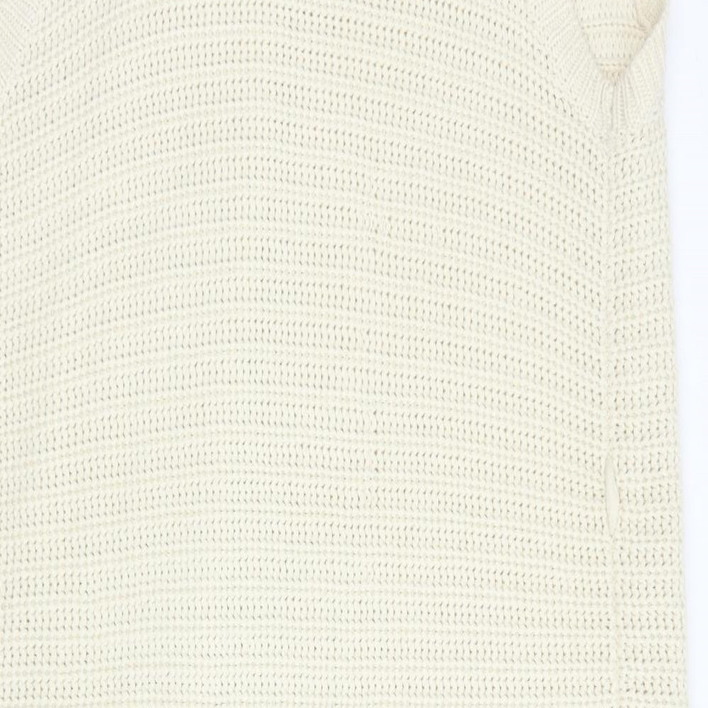 Lottie Womens Ivory Round Neck  Acrylic Cardigan Jumper Size 16