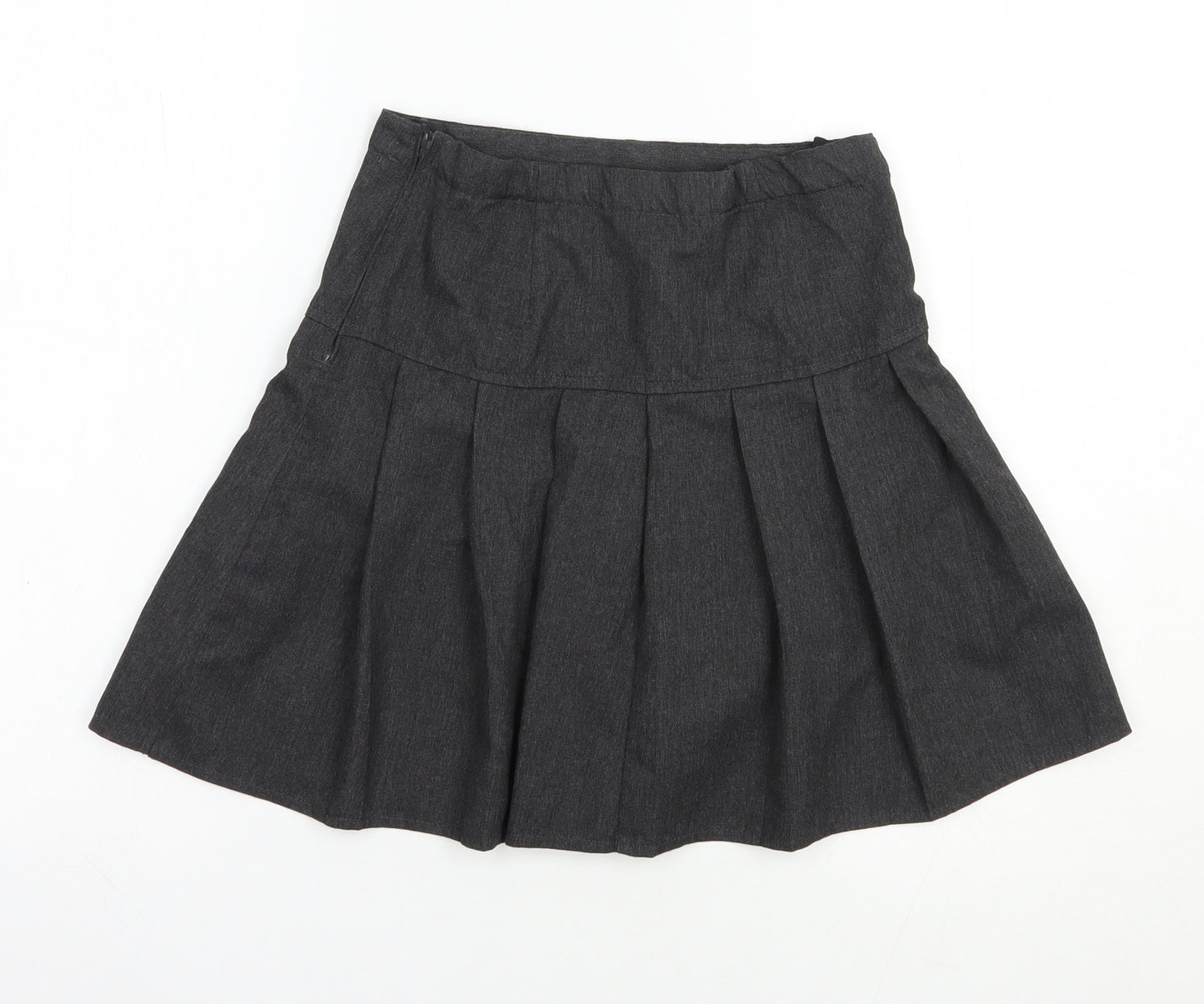 NEXT Girls Grey  Polyester Pleated Skirt Size 10 Years  Regular Zip - Schoolwear