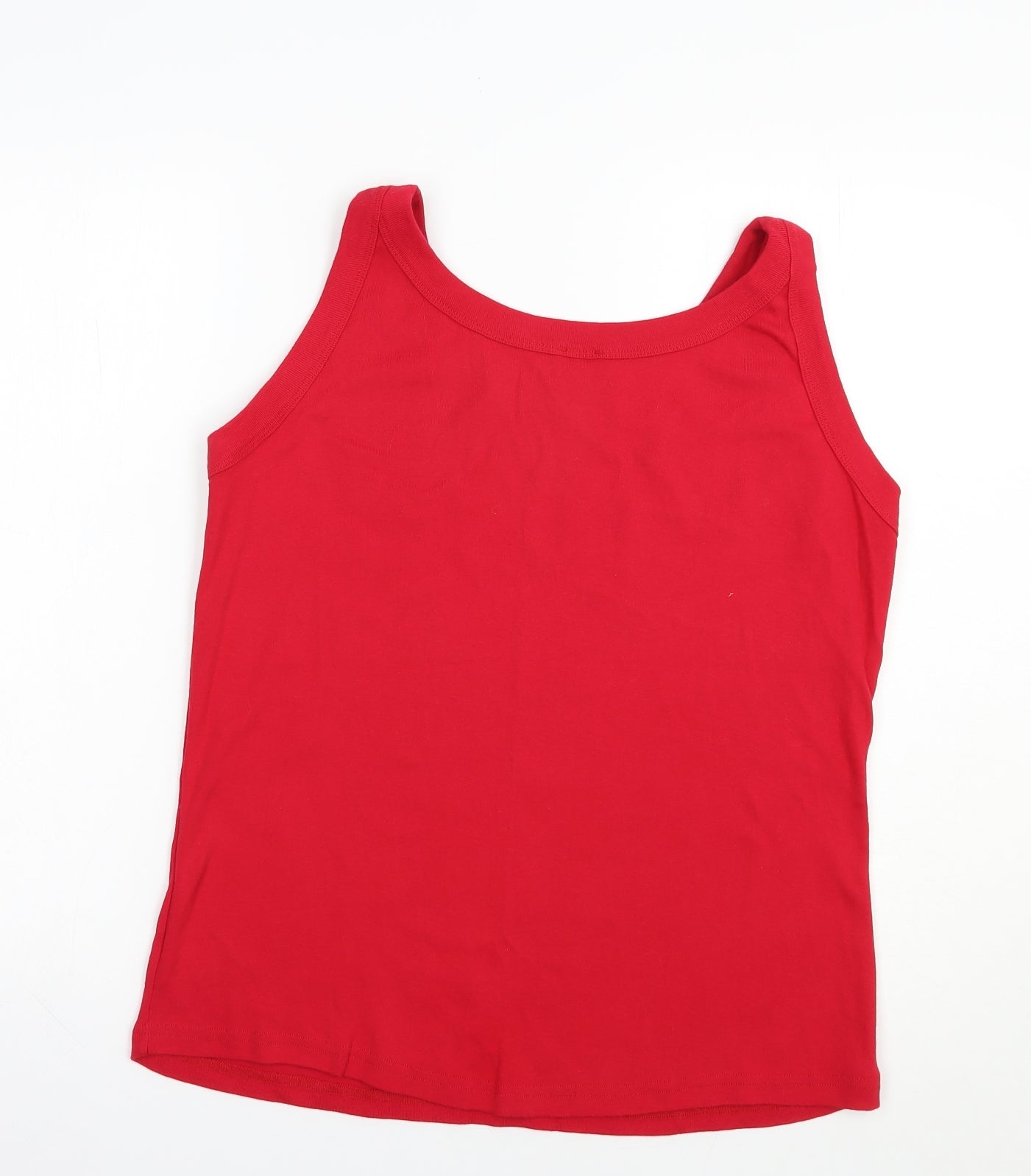 Etam Womens Red  Cotton Basic Tank Size 20 Boat Neck